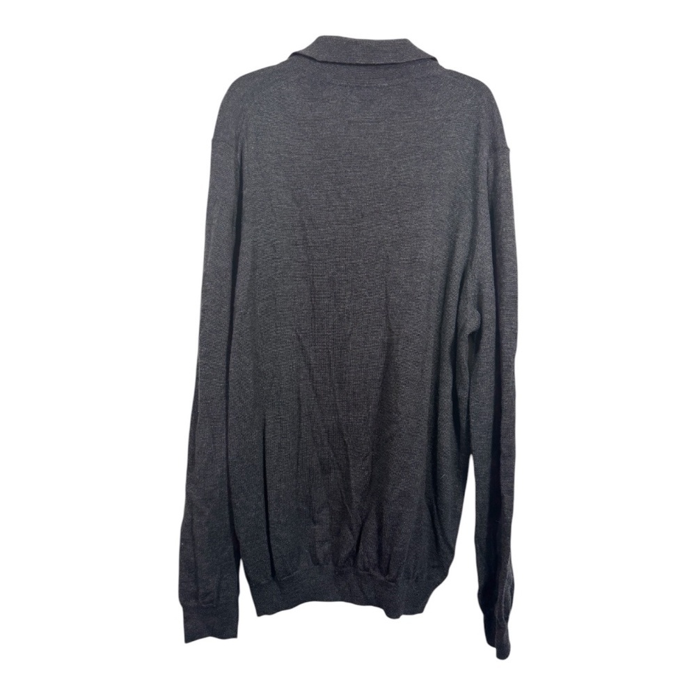 Joseph Abboud Mens Sweater Grey Large Merino Wool Soft Academia Business Casual - Picture 6 of 7